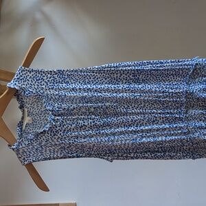 Lovestitch Dress Blue White Rayon Small